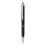 Ballpoint pen with a soft rubber surface black colour first view