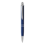 Ballpoint pen with a soft rubber surface blue colour first view