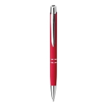 Ballpoint pen with a soft rubber surface red colour first view