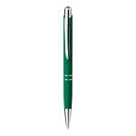 Ballpoint pen with a soft rubber surface green colour first view