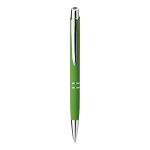 Ballpoint pen with a soft rubber surface light-green colour first view