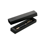 Rollerball pen with gold details, black ink, Ore black colour second view in box