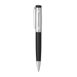 Metal ballpoint & rollerball pens in case silver colour