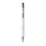 Pen made of plastic in many colours with blue ink, Aster Budget white colour first view