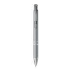 Pen made of plastic in many colours with blue ink, Aster Budget grey colour first view