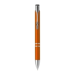 Pen made of plastic in many colours with blue ink, Aster Budget orange colour first view