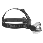 Headlamp with an elastic band and red and white LEDs matt silver colour third view