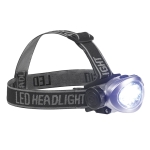 Headlamp with an elastic band and red and white LEDs matt silver colour fourth view