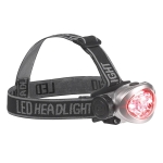 Headlamp with an elastic band and red and white LEDs matt silver colour fifth view