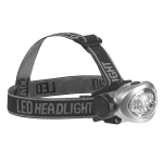 Headlamp with an elastic band and red and white LEDs matt silver colour