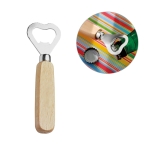 Bottle opener with wooden handle various colours