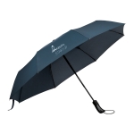 Foldable automatic pocket umbrella with cover, Ø 98 blue colour image with logo