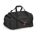 300D polyester sports bag with adjustable shoulder strap black colour image with logo