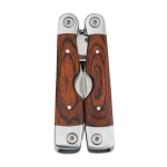 Multi-function tool, stainless steel dark wood colour