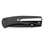 Stainless steel and metal pocket knife with lock and clip black colour first view