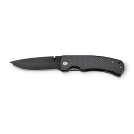 Stainless steel and metal pocket knife with lock and clip black colour third view