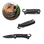 Steel and metal pocket knife with lock and carabiner various colours