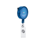 Badge holder with extendable metal clip blue colour image with logo