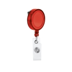 Badge holder with extendable metal clip red colour