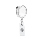 Badge holder with extendable metal clip white colour