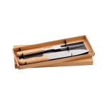 2-piece grill set made of bamboo and stainless steel natural colour third view