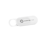 Custom webcam protector with sliding cover white colour image with logo 4