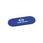 Custom webcam protector with sliding cover royal blue colour image with logo