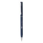 Rotatable metal ballpoint pen with blue ink blue colour image with logo 3