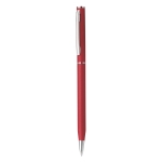 Rotatable metal ballpoint pen with blue ink red colour second view