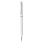 Rotatable metal ballpoint pen with blue ink white colour second view