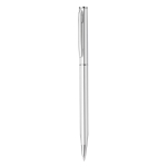 Rotatable metal ballpoint pen with blue ink silver colour second view