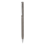 Rotatable metal ballpoint pen with blue ink titanium colour second view