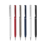 Rotatable metal ballpoint pen with blue ink various colours