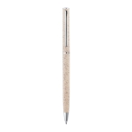 Eco-pen wheat straw with clip and black ink, Vip Natural light wood colour first view