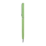 Eco-pen wheat straw with clip and black ink, Vip Natural light-green colour