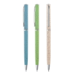 Eco-pen wheat straw with clip and black ink, Vip Natural various colours