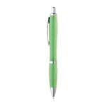 Wheat straw ballpoint pen in different colours, blue ink light-green colour