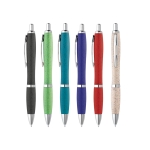 Wheat straw ballpoint pen in different colours, blue ink various colours