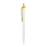 ABS pen with clip in assorted colours, blue ink yellow colour