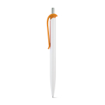 ABS pen with clip in assorted colours, blue ink orange colour