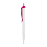 ABS pen with clip in assorted colours, blue ink pink colour