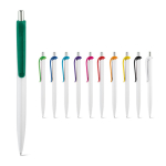 ABS pen with clip in assorted colours, blue ink various colours