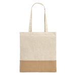 Tote bag with imitation jute details, 160 g/m2, Natural natural colour first view