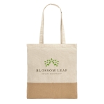 Tote bag with imitation jute details, 160 g/m2, Natural natural colour image with logo 2