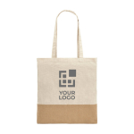 Tote bag with imitation jute details, 160 g/m2, Natural main view