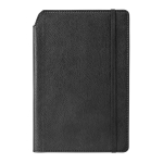 Lined faux leather notebook & ballpoint pen holder, A5, Edgewise black colour first view