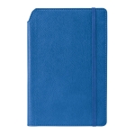 Lined faux leather notebook & ballpoint pen holder, A5, Edgewise blue colour