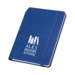 Lined faux leather notebook & ballpoint pen holder, A5, Edgewise blue colour image with logo 4