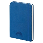 Lined faux leather notebook & ballpoint pen holder, A5, Edgewise blue colour image with logo 5