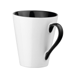 White ceramic mug with coloured interior, 320 ml, Royal black colour